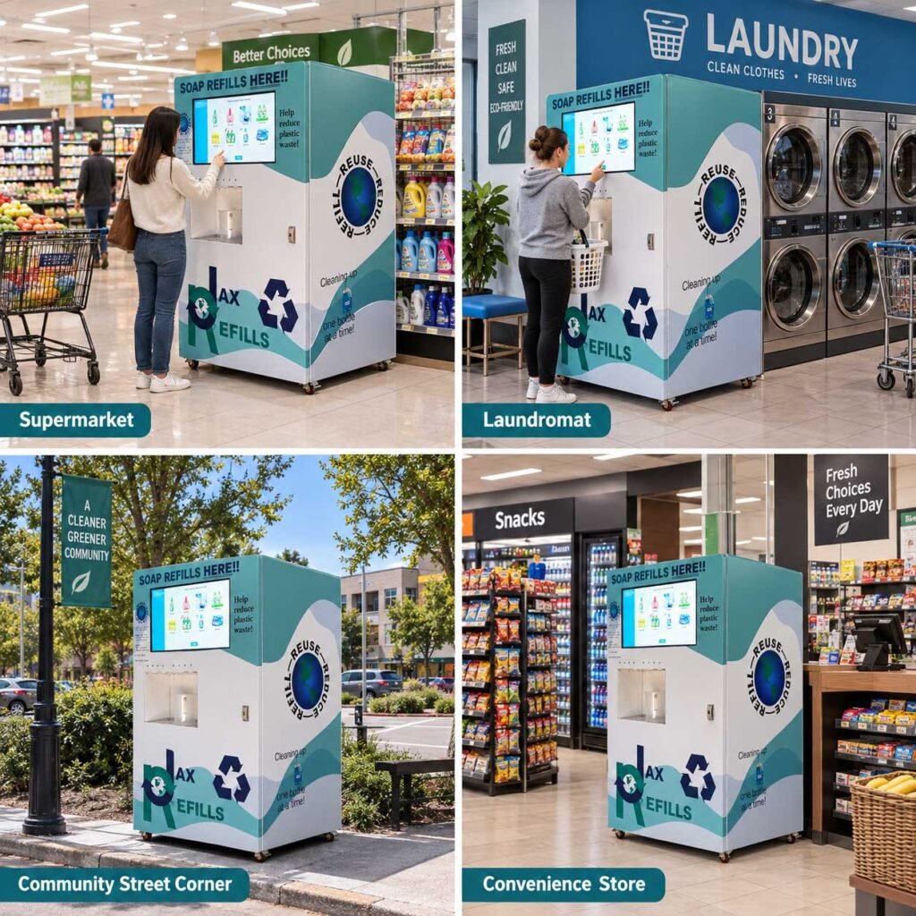 Smart Liquid Refill Vending Machine Applications